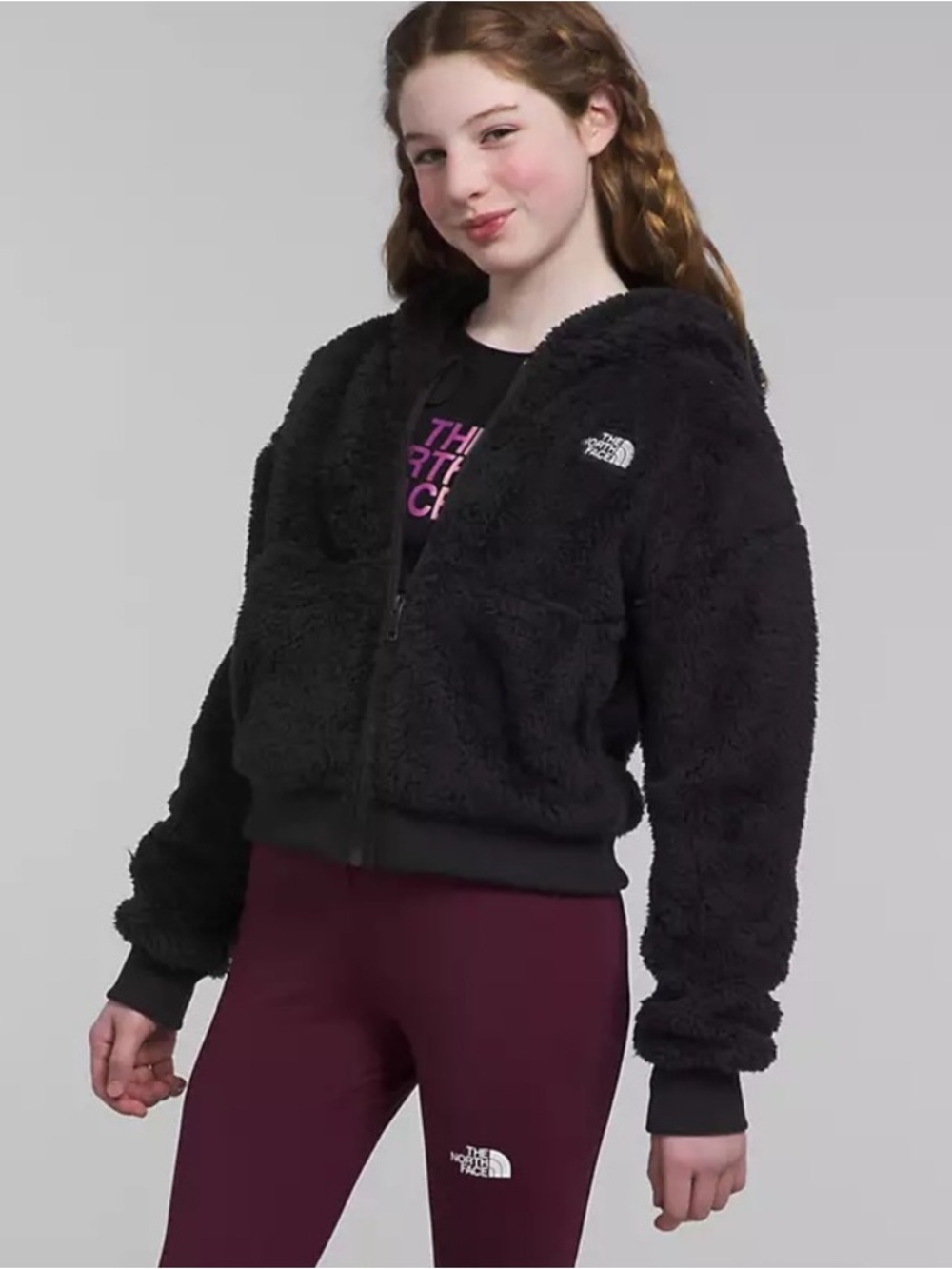 The North Face Girls' Suave Oso Full Zip Hooded Jacket Black Size M 10